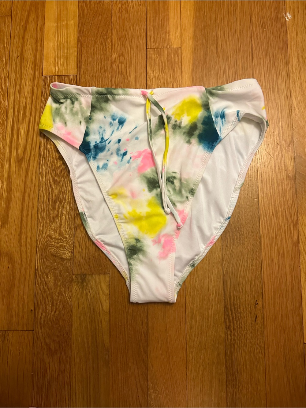 Old Navy White Tie-Dye High-Waist Bikini Bottoms